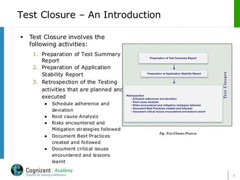 test closure report template pdf